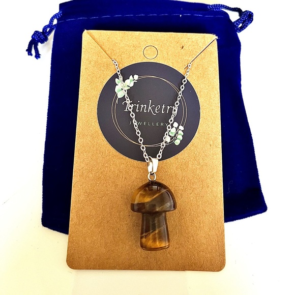 Tigers Eye Mushroom Sterling Silver Necklace - Picture 5 of 5